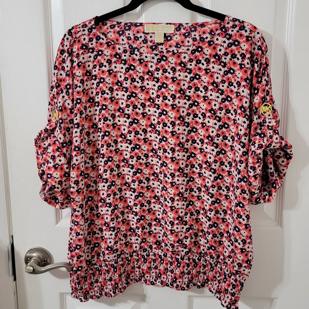 Michael Kors Geranium Blouse Top - Size Large